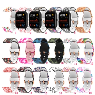 สายรัดซิลิโคนอ่อนนุ่ม Camo สำหรับ Huami Amazfit GTS 2e GTS2 mini GTS3