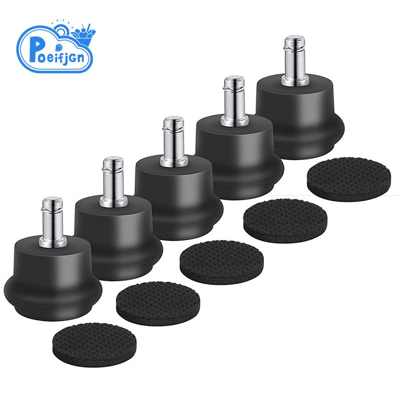 5Pcs Bell Glides Replacement Office Chair or Stool Swivel Caster Wheels to Fixed Stationary Castors,