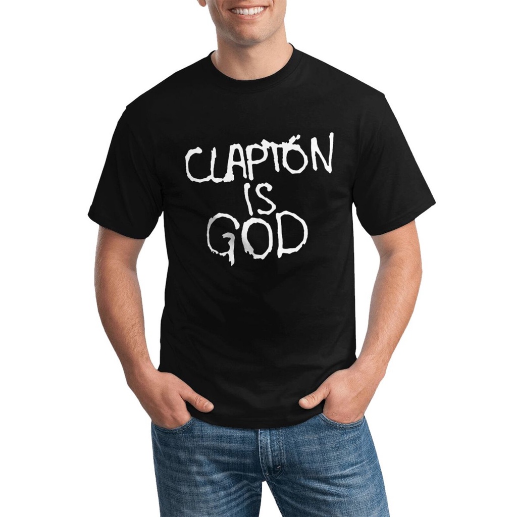 ของขวัญวันเกิด Eric Clapton Music Clapton Is God เสื้อยืดพิมพ์ลายผ้าฝ้ายระบายอากาศ