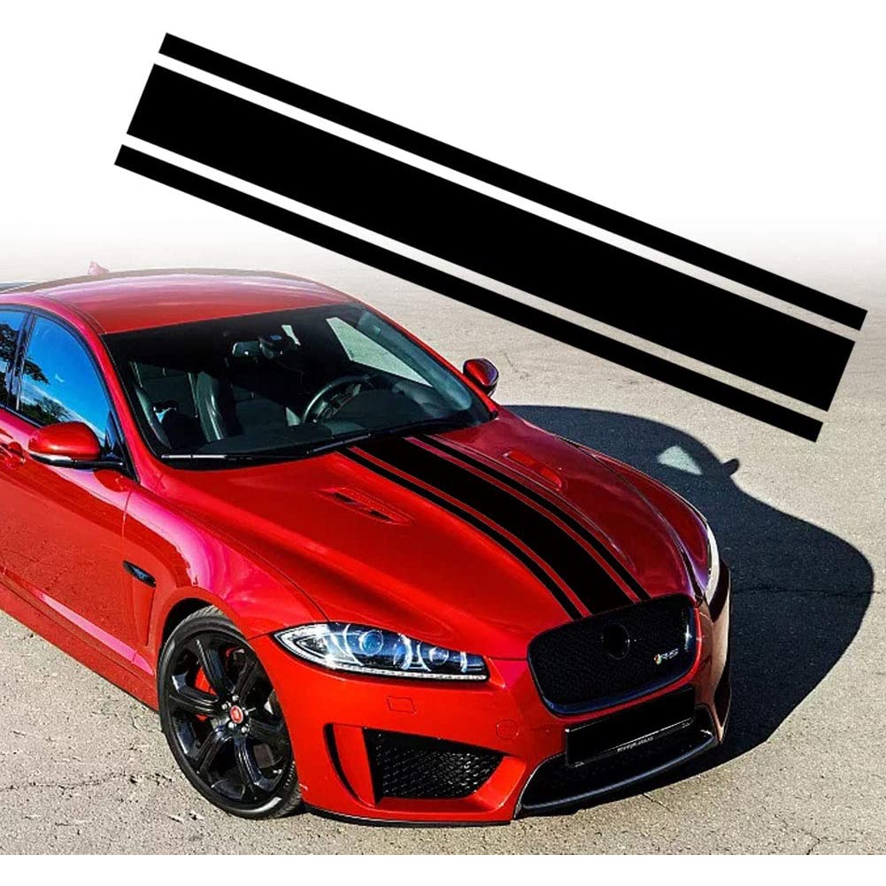 ‼️พร้อมส่ง‼️สติกเกอร์ตกแต่งรถยนต์ คาดหน้า คาดกลางตัวรถ Leasinder 49"x 8.7" Car Hood Stripe Sticker