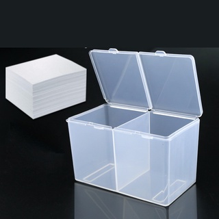 Master Sculptor Transparent Cotton Pad Storage Box 2 Grids Orderly Odorless for Home Office School