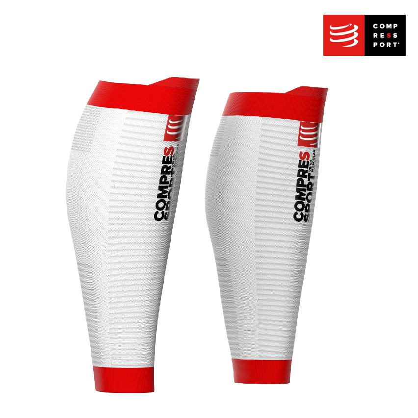 ปลอกขา รัดน่อง Compressport Calf Sleeve รุ่น R2V2 OXYGEN WHITE สีขาว พยุงกล้ามเนื้อ สำหรับ วิ่ง ออกก