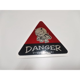 สติ๊กเกอร์ฟอยล์แดงวาว สามเหลี่ยม รูป DANGER อันตราย sticker ติดรถ แต่งรถ ประดับยนต์ แดงดำ สีแดง สีดำ