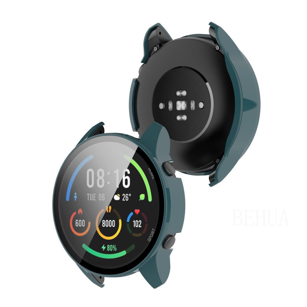 เคสป้องกัน PC แบบเต็ม สําหรับ Xiaomi MI Watch Color Sport Global Version ฝาครอบป้องกันหน้าจอ + ฟิล์มกระจกนิรภัย