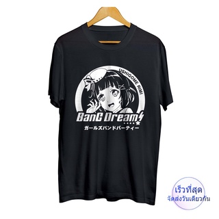 ผู้ชาย เสื้อยืดผ้าฝ้าย 100% พิมพ์ลาย RIMI USHIGOME poppin party - BANG DREAM สไตล์ญี่ปุ่น ยุค 30