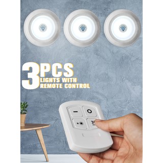 โคมไฟ LED ไฟ LED ติดผนัง ทรงกลม 3 ชิ้น พร้อมรีโมทคอนโทรล LED Lights with Remote Control