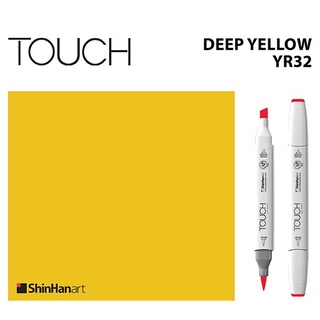 TOUCH TWIN BRUSH MARKER YR32 (DEEP YELLOW) / มาร์คเกอร์หัวพู่กัน-หัวตัดขนาดกลาง รหัส YR32 (DEEP YELLOW)