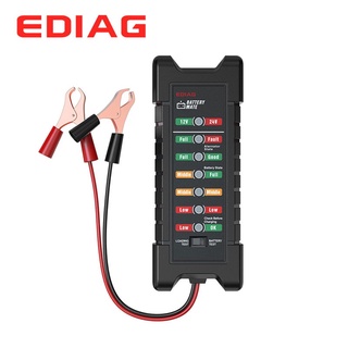 Ediag เครื่องทดสอบแบตเตอรี่รถยนต์ดิจิทัล BM410 12~24V คลิปทองแดง 6 LED