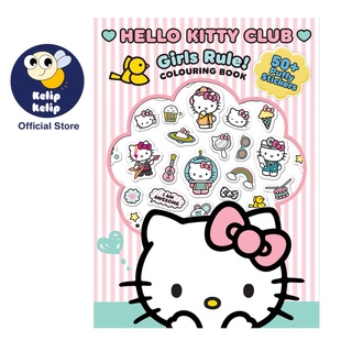 สมุดระบายสี Hello Kitty พร้อม 24 หน้า และสติกเกอร์ 50 ชิ้น สําหรับเด็ก