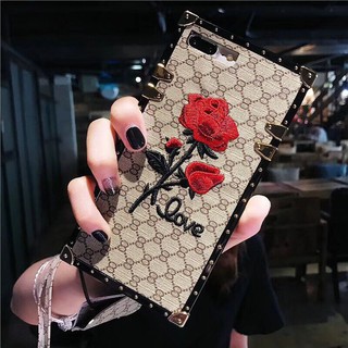 เคสโทรศัพท์มือถือ ลายดอกกุหลาบสีแดง พร้อมสายคล้อง สําหรับ OPPO A15S A12 A3S A31 A5S A5 A9 2020 Realme C21Y 8 8i c11 c12 c15 5 6 6i 7i 6 7pro F11 F9