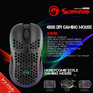 MARVO GAMING MOUSE รุ่น M518 (4800 DPI ).