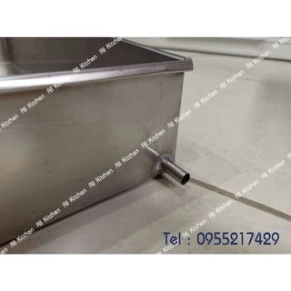 ถาดสแตนเลสอาหารทะเลขนาด 16*39 นิ้ว (40*100 cm ) กะบะอาหารทะเล ถาดซีฟู้ด ถาดสแตนเลส