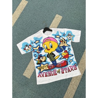 [พร้อมส่ง] เสื้อยืดโอเวอร์ไซส์oversizeพิมพ์ลายการ์ตูนTWEETY LOONEY TUNES SPACEJAM เสื้อผ้าวัยรุ่นแฟชั่นสตรีทวินเทจเกาหลี