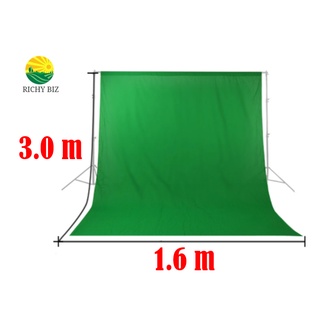 กรีนสกรีนไลฟ์สด(Greenscreen / Bluescreen / Whitescreen)ผ้าเขียว พื้นหลัง Chroma Key  3m และ  5m (สินค้าไม่รวมโครงฉาก)