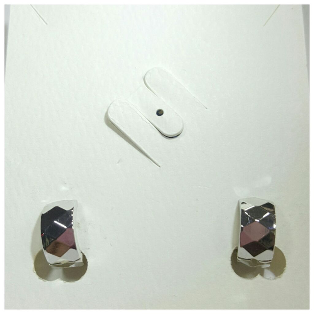 ต่างหู Pierce Loop ชุบ unisex.Shinning พร้อมลายตัดเพชร E8810.