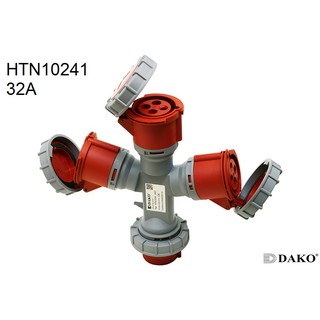 Dako Power Plug(เพาเวอร์ปลั๊ก) รุ่นHTN10241 32A 4Pin IP67 แบบสามทาง