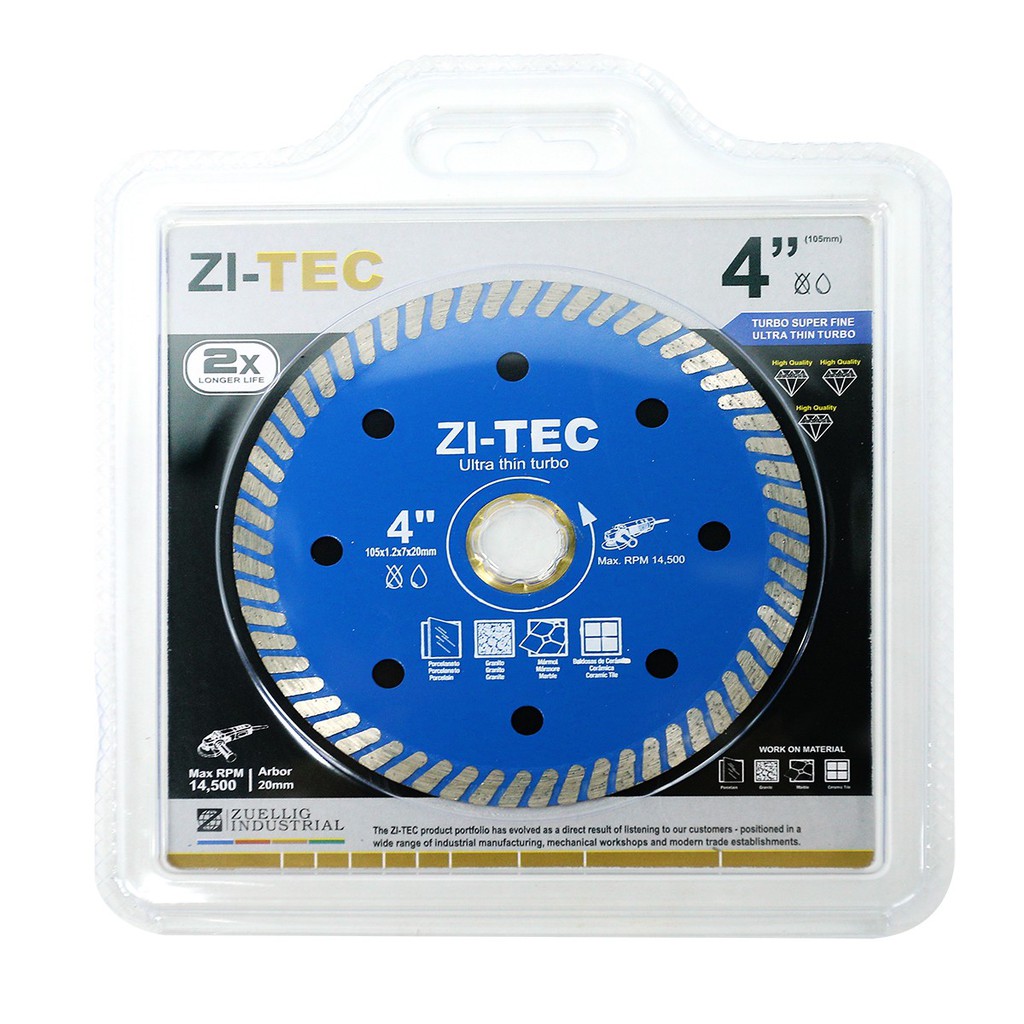 ZI TEC ใบตัดเพชร ไซเทค 4 นิ้ว รุ่น 2 in 1 ชนิด บางพิเศษ เทอร์โบ (TURBO)