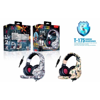 หูฟังKubite T-175 HEADPHONE GAME หูฟังครอบหูใช้เรียนออนไลน์หูฟังมือถือ หูฟังคอม มีไมค์ 1 แจ็ค มีวอลุ่มเพิ่มเสียง เบสหนัก