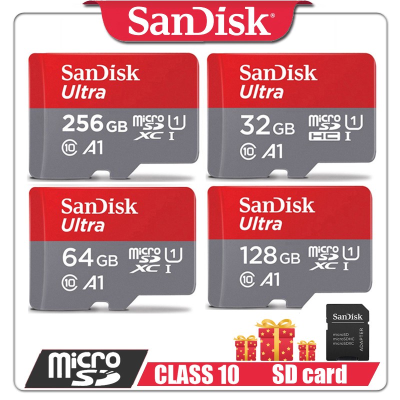 ◑ 128GB SD card 64GB 32GB 256GB 512GB Memory Card A1 100MB/s Micro SD SD527X