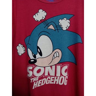 เสื้อยืดมือสอง เสื้อยืด ลายการ์ตูน PULL&amp;BEAR X SONIC XL อก 42