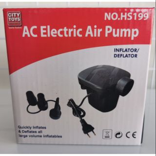 เครื่องสูบลมไฟฟ้า ปั๊มสูบลมเข้า และสูบลมออก พกพาได้ 3in1AC Electric Air Pump