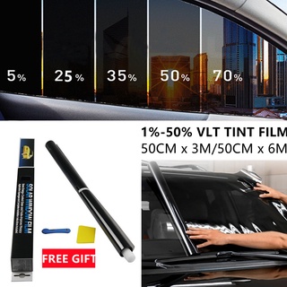 (ราคาต่อเมตร)ฟิล์มกรองแสงดำคาร์บอน CARBON FILM กันร้อน กันUV99% คุณภาพดี ราคาถูก สำหรับรถและอาคาร