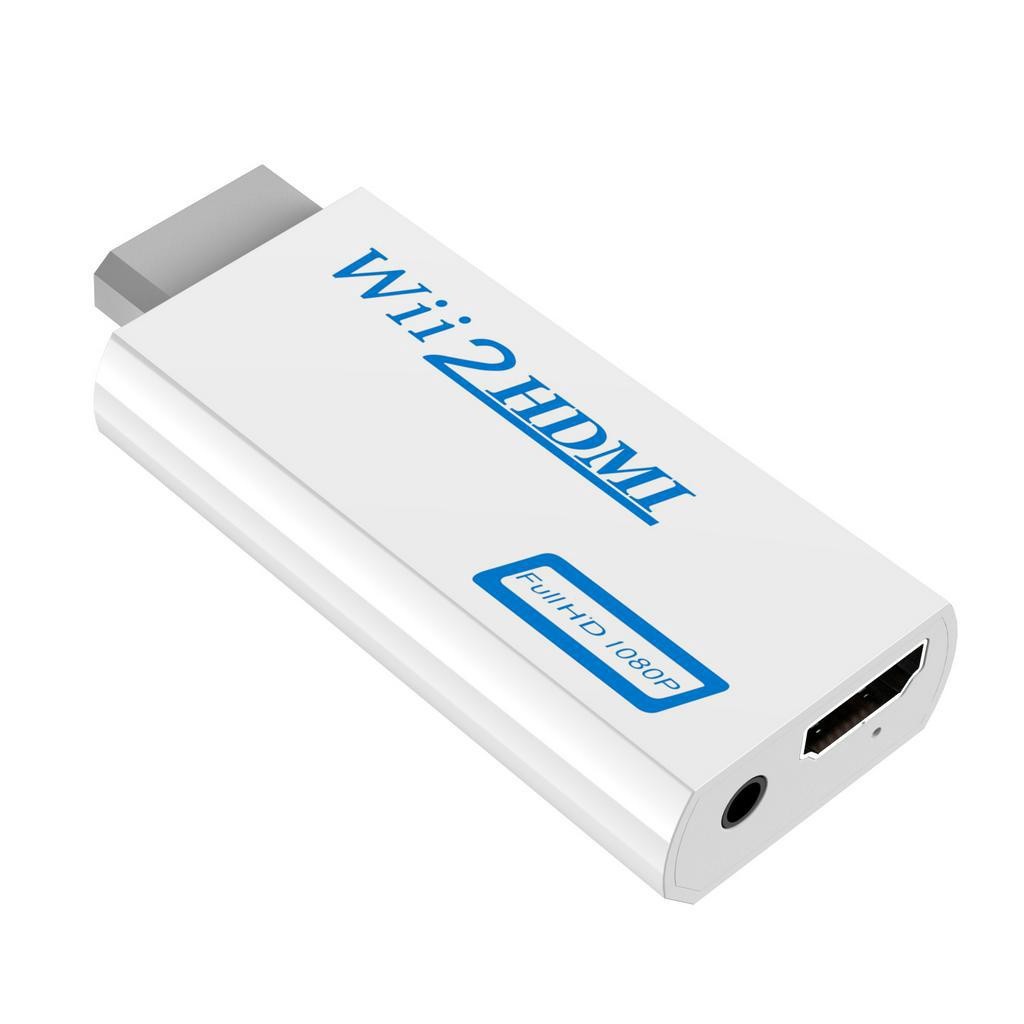 อะแดปเตอร์ Wii เป็น HDMI, ตัวแปลง Wii เป็น HDMI, อะแดปเตอร์ Wii HDMI พร้อมแจ็คเสียง 3.5 มม. และเอาต์พุต HDMI 1080p 720p เข้ากันได้กับโหมดจอแสดงผล Wii ทั้งหมด