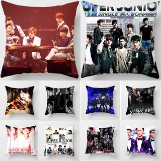 ปลอกหมอนโพลีอีสเตอร์พิมพ์ลาย kpop super junior ขนาด 18 นิ้ว