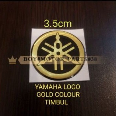 YAMAHA LOGO 3.5 ซม. GOLD COLOUR EPOXY STICKER TIMBUL