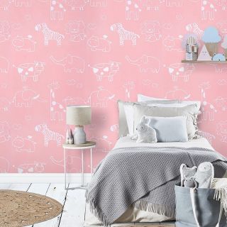 wallpaper sticker วอลเปเปอร์กาวในตัวกันน้ำ DIY,ถูก ติดผนังแต่งบ้าน,ห้องนอนเด็กติดด้วยตัวเองการ์ตูนโมเดิร์