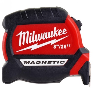 Milwaukee ตลับเมตร รุ่น Compact Magnetic (หัวแม่เหล็ก) 8เมตร / 26 ฟุต รุ่น 48-22-0626 ขนาด 5เมตร/16ฟุต รุ่น 48-22-0616