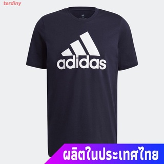 terdiny เสื้อยืดผู้ชายและผู้หญิง Adidas เสื้อยืด Essentials Big Logo ผู้ชาย สีน้ำเงิน GK9122 Short sleeve T-shirts