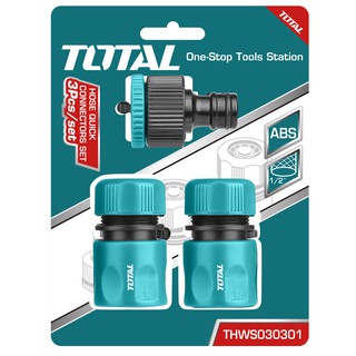 TOTAL ชุดข้อต่อสายยาง 3 ชิ้นชุด รุ่น THWS030301 ( Hose Quick Connectors )