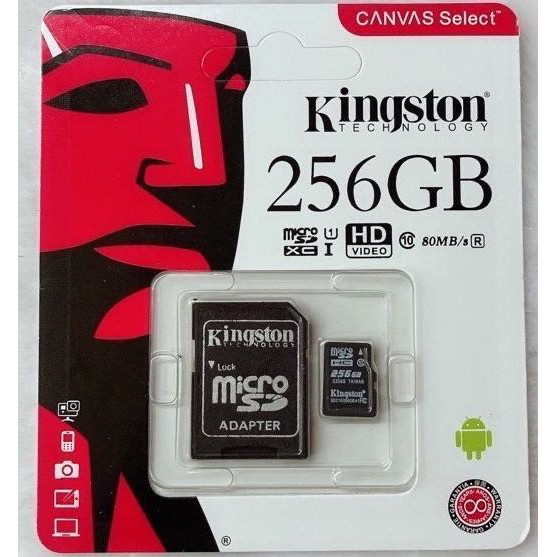 การ์ดหน่วยความจำ Kingston SD 256GB Class10