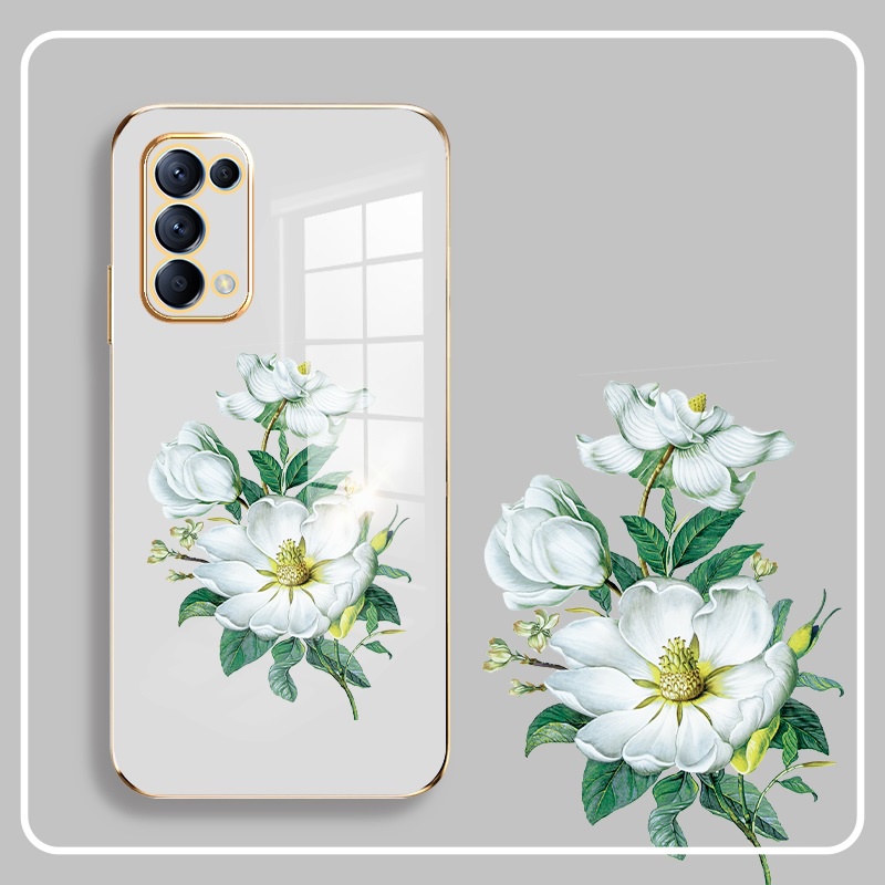 DMY ดอกไม้เคสโทรศัพท์ oppo reno 5 Pro 4 6 6z 8T 7 Pro 7z 3 2 2F Z 8 8Z F9 F11 Pro ค้นหา X3 R17 R15 ป