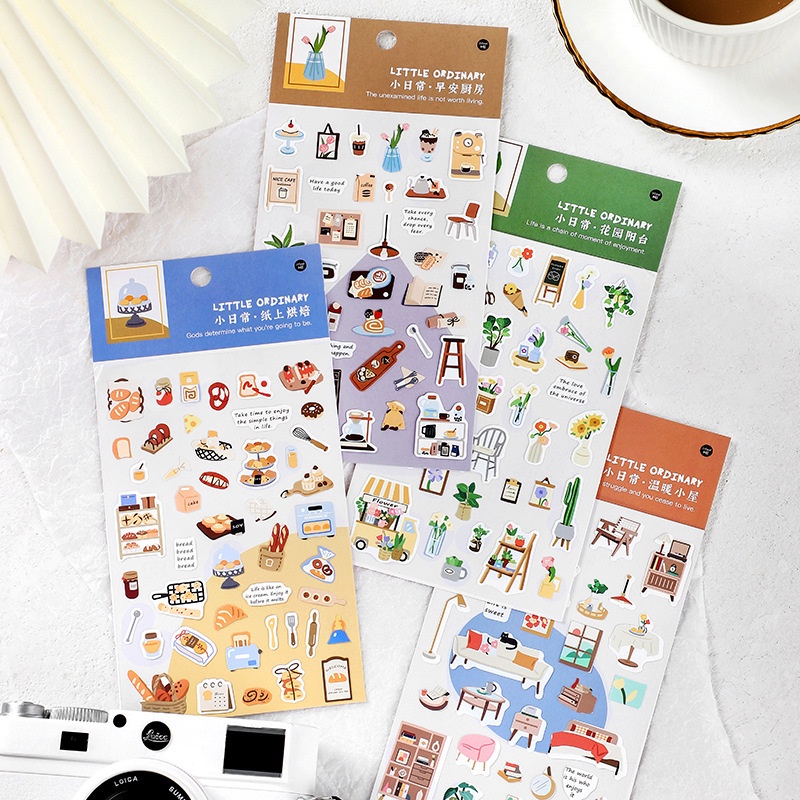 Diy น ่ ารักอาหาร Warm Home ตกแต ่ งไดอารี ่ อัลบั ้ มปฏิทินสติกเกอร ์ กาว Scrapbooking Craft