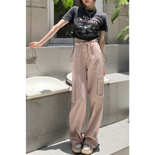 Dayday Girl เสื้อผ้าเด็กผู้หญิง|กางเกงขากว้างลําลอง เอวสูง ทรงตรง แบบผูกเชือก แฟชั่นสําหรับสตรี