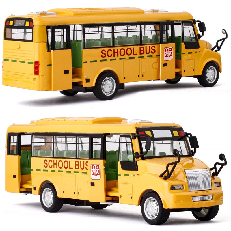 โมเดลรถเหล็ก โมเดลรถบัส รถโรงเรียน ล้อยาง ของเล่นของสะสม เปิด-ปิด ประตูได้ วิ่งได้ มีไฟมีเสียง รายละเอียดครบ 6819N # 112 - รูปที่ 4