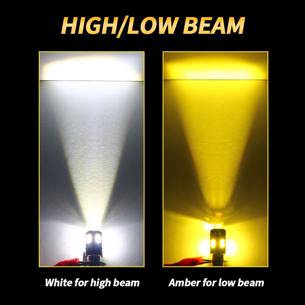 หลอดไฟตัดหมอก LED T19 H4 H6 P15D BA20D DC12V-60V สว่างมาก สองสี สําหรับรถจักรยานยนต์ 1 ชิ้น - รูปที่ 3