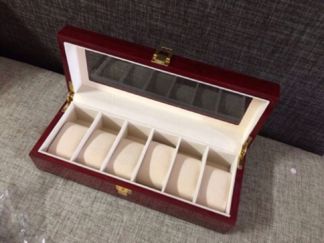 C01-2 กล่องใส่นาฬิกา 6ช่อง (รุ่นไม้ฮอกกะนี) A ก1-1