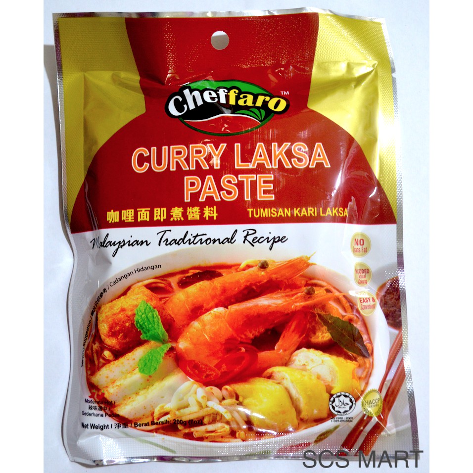 Cheffaro Curry Laksa Paste 200g 咖喱面即煮酱料 Tumisan Kari Laksa