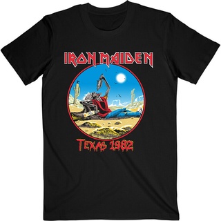 เสื้อยืดโอเวอร์ไซส์รายละเอียดเกี่ยวกับเสื้อยืด Iron Maiden The Beast Tames Texas (สีดํา)S-3XL