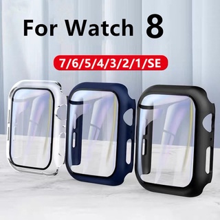 ￼เคส สำหรับ iwatch  8/7/6/5/4/3/2/1/SEเคส Watch สายนาฬิกา PC+Glass case smart watch case watch เคสสำหรับแอปเปิ้ลวอช 8