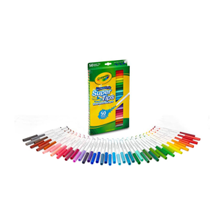 Crayola Supertips เครโยล่า สีเมจิกล้างออกได้ ซุปเปอร์ทิปส์ 50 สี สำหรับเด็กอายุ 3 ปีขึ้นไป