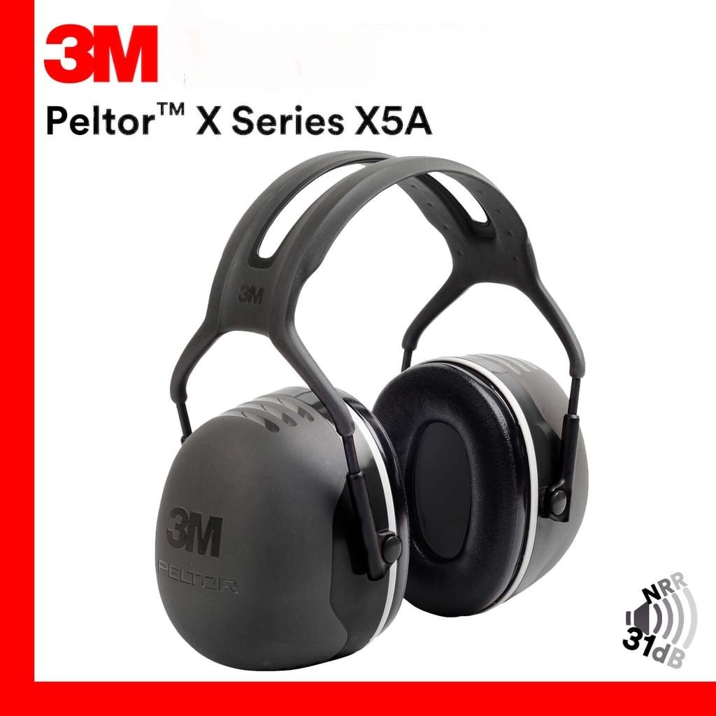 3M X5A Peltor X5 Series ที่ปิดหูกันหนาวนิรภัยเหนือศีรษะ/การรับลดเสียงรบกวนที่สูงที่สุด (NRR) 31 dB [