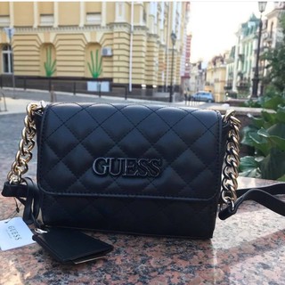 GUESS CROSSBODY BAG กระเป๋าสะพายข้างลายตารางหนังนิ่ม