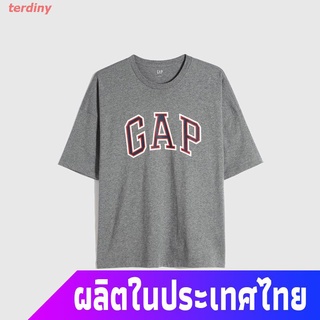 terdiny เสื้อยืดกีฬา Gap Mens And Womens LOGO Cotton Round-necked Short-sleeved T-shirt 688537 2021 Summer New Couples