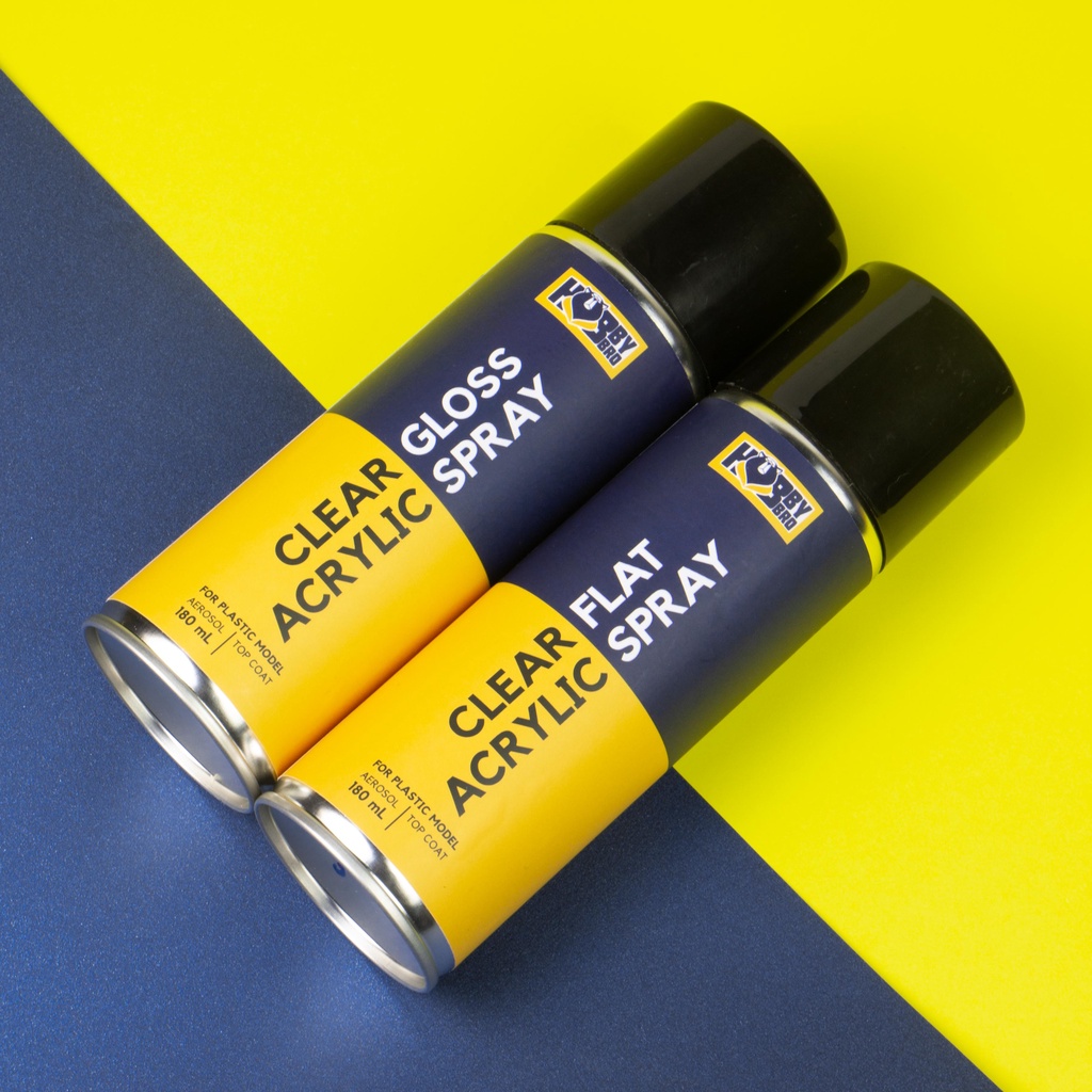 HOBBY BRO CLEAR GLSS/FLAT ACRYLIC SPRAY เคลียร์ เคลือบทับปิดงาน เงา และ ด้าน