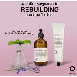 oway rebuilding shampoo แชมพูสำหรับผมแห้งเสีย สูตรออแกนิก 250/950 มล