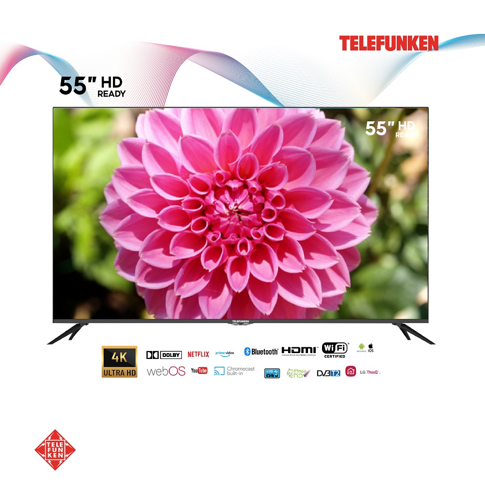 TELEFUNKEN TV LED TV JU55DS180S (N28)  ทีวี 55 นิ้ว inch Smart TV HD Youtube